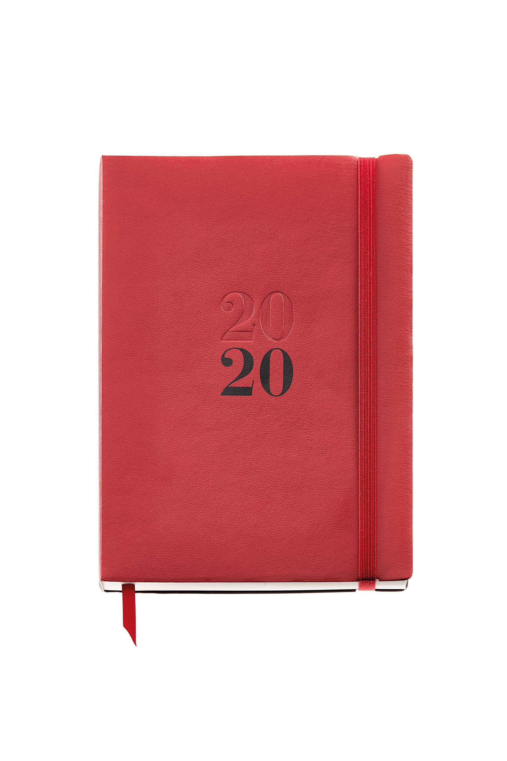 Miquelrius 22345 – Agenda 2020, Week View Vertical (155 x 213 mm), Tabletop, Luxor Red, Catalan