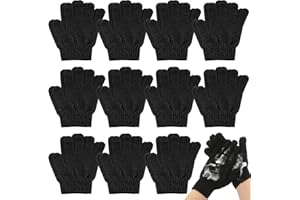 Ramede 30 Pair Exfoliating Glove Double Sided Exfoliating Bath Gloves Pack Nylon Colorful Shower for Men Women Beauty Spa Massage Shower Deep Clean Body Skin Bathing Scrubber Disposable(Black)