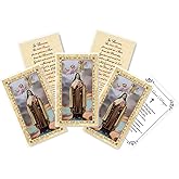 Saint Therese Prayer Card - with The Lord's Prayers - 5 Laminated Gold Stamped St Theresa of Lisieux The Little Flower Holy Cards for Daily Devotion - 6 Items Set