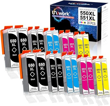 Juego De Cartuchos De Tinta Originales Canon PGI-550XL Y CLI-551XL Para Impresoras Pixma Como MG5550, IP7250 Y Más