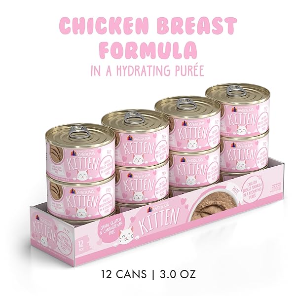 WERUVA KITTEN, CHICKEN BREAST FORMULA IN A HYDRATING PURÉE, 3OZ CAN (PACK OF 12)