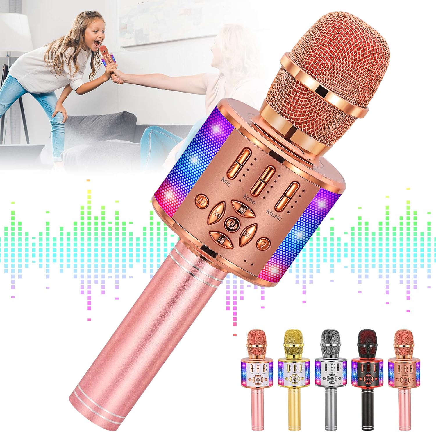 Amazmic Kids Karaoke Machine Microphone Toy Portable