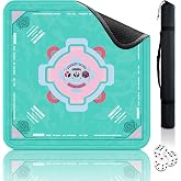 Mahjong Mat - (33"x33") American Mah jongg Mat for Table with Rules (Green) | Noise Reduction Non-Slip Mahjong Table Mat + Carrying Bag &amp; 3 Dice, Neoprene Gaming Pad for Mah jong Tile/Card/Dominoes Games