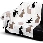 Oudain Easter Bunny Throw Blanket 50 x 60'' Soft Bunny Throw Blankets for Women Couch Bed Sofa Cozy Knitted Rabbit Blanket for Couch, Travel, Bed, Women Mothers Birthday Gifts for Office Home