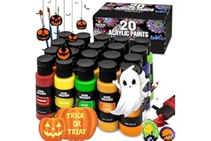 Outdoor acrylic paint set (2 fl oz)- 20 Tubes 2 with Glow in the Dark Effect - Art supplies for Adults - For multiple use- Wo