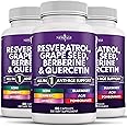 NEW AGE Resveratrol, Berberine, Grape Seed Extract, Quercetin, Polyphenol Supplement for Women and Men with Noni Extract, N-Acetyl Cysteine, Acai Extract - 180 Capsules