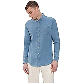 Taylor Stitch Men's The Jack Cotton Waffle Shirt, Washed Indigo, 17" Neck