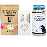 NonScents Odor Eliminator Bundle &ndash; Unscented Deodorizer for Fridge, Freezer, Carpets &amp; Rugs &ndash; Outperforms Baking Soda &ndash; Pet and Home Friendly &ndash; Targets and Neutralizes Unwanted Odors Efficiently.