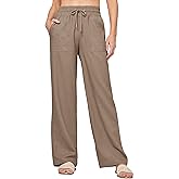 Willit Women Linen Pants Wide Leg Casual Palazzo Pants Cotton Linen Lounge Beach Summer Pants with Pockets 29"/31"/ 33"