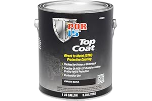 POR-15 Top Coat Paint, Direct to Metal Paint, Long-term Sheen and Color Retention, 128 Fluid Ounces, Chassis Black