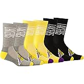 Ultra Game Men's NBA Official Athletic Cushioned Vertical Attack Team Crew Socks-3 Pack