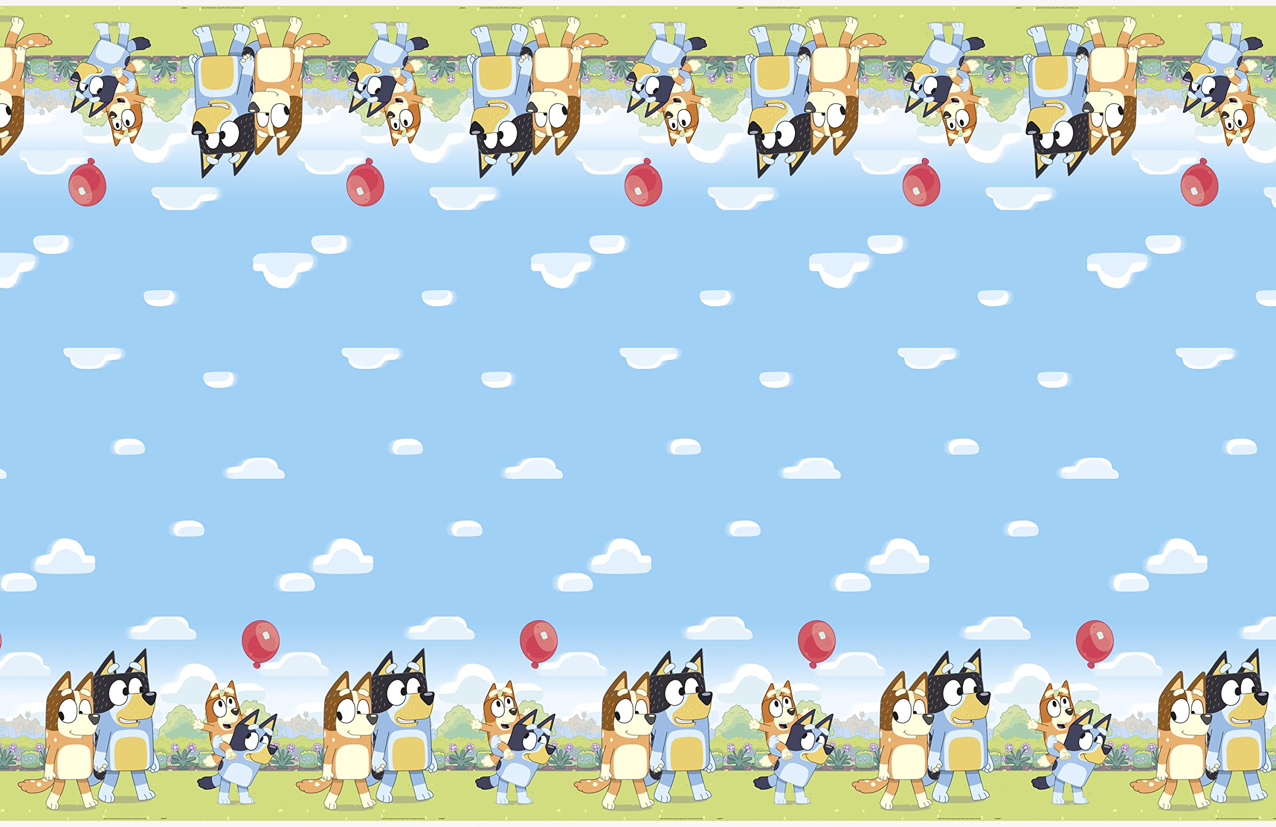 Unique Bluey Birthday Party Supplies - Rectangular Plastic Table Covers (Pack of 2) and Sticker