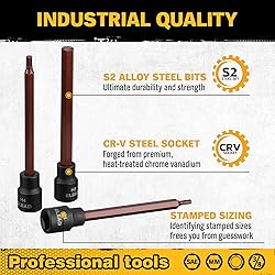 ELEAD 20-Piece 3/8 Inch Drive Extra-Long Allen Hex