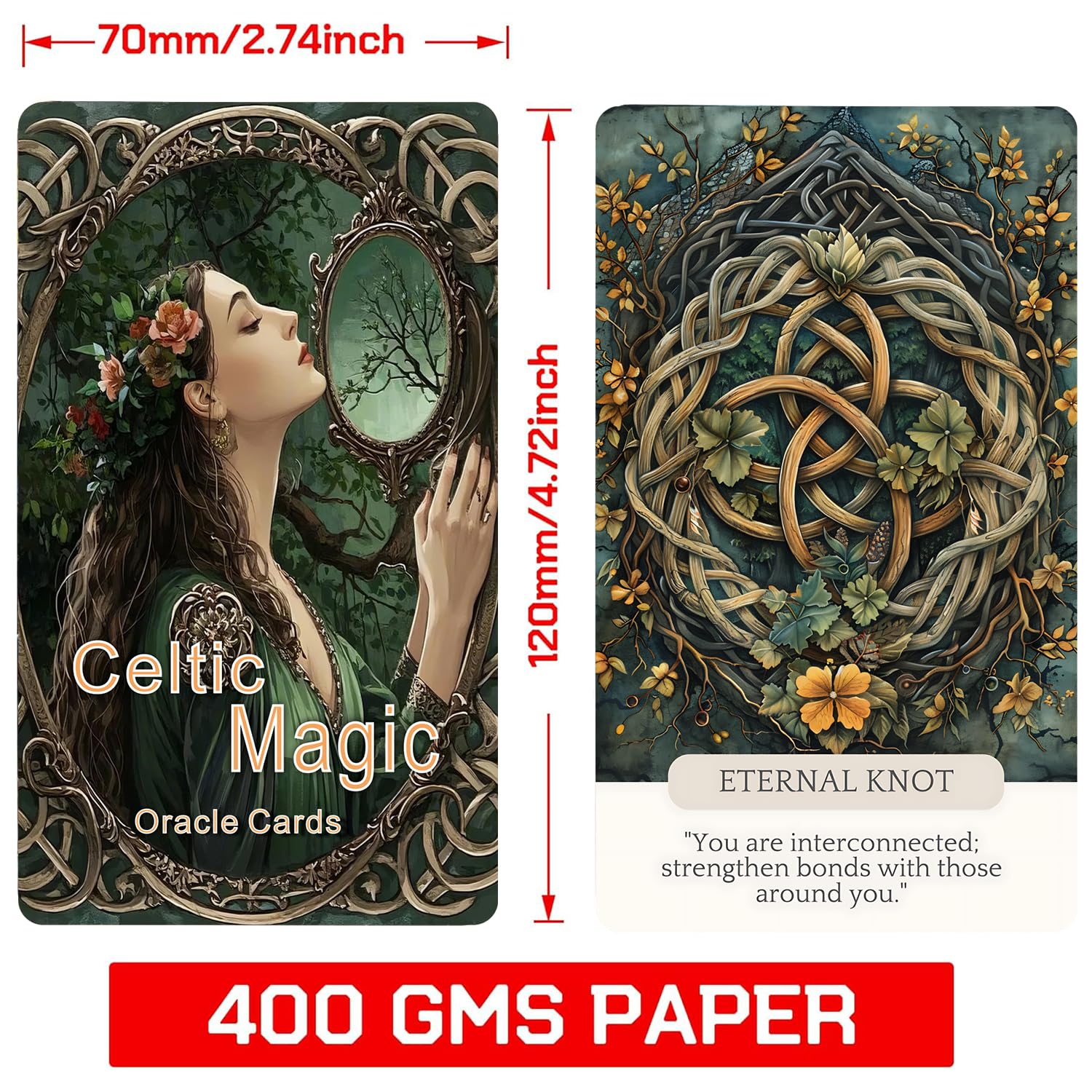 Celtic Magic Oracle Cards, Tarot Card, Oracle Cards for Beginners, Holistic Affirmations Wicca, Perfect for Creating a Magical and Personalized Deck, Create Your Magical Deck for Spiritual Practice