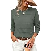 WIHOLL Fall Outfits for Women 2026 Hollow Out Knit Sweater Fashion Clothing | Fall Tops for Women,Trendy,Long Sleeve Shirts,Business Casual Outfits,Work,Lightweight Sweaters