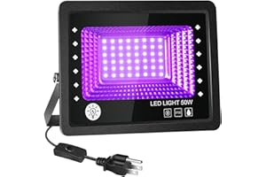 Black Light, Remon 50W UV LED Black Lights for Glow Party with IP66 Waterproof, US Plug, Outdoor Blacklight for Halloween, Party, Stage Lighting, Body Paint, Aquarium, Fluorescent Poster Decor