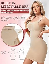 SLIMBELLE Built In Bra Shapewear Dress Slip For