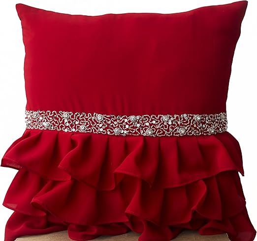 Amazon Com Amore Beaute Handmade Elegant Red Ruffled Beaded