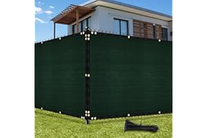 UIRWAY Privacy Screen Fence 4ft x 50ft Green Covering Heavy Duty Chain Link Mesh Fencing Commercial Windscreen 90% Blockage UV Outdoor Shade Cover Netting for Garden Yard Patio (Green)