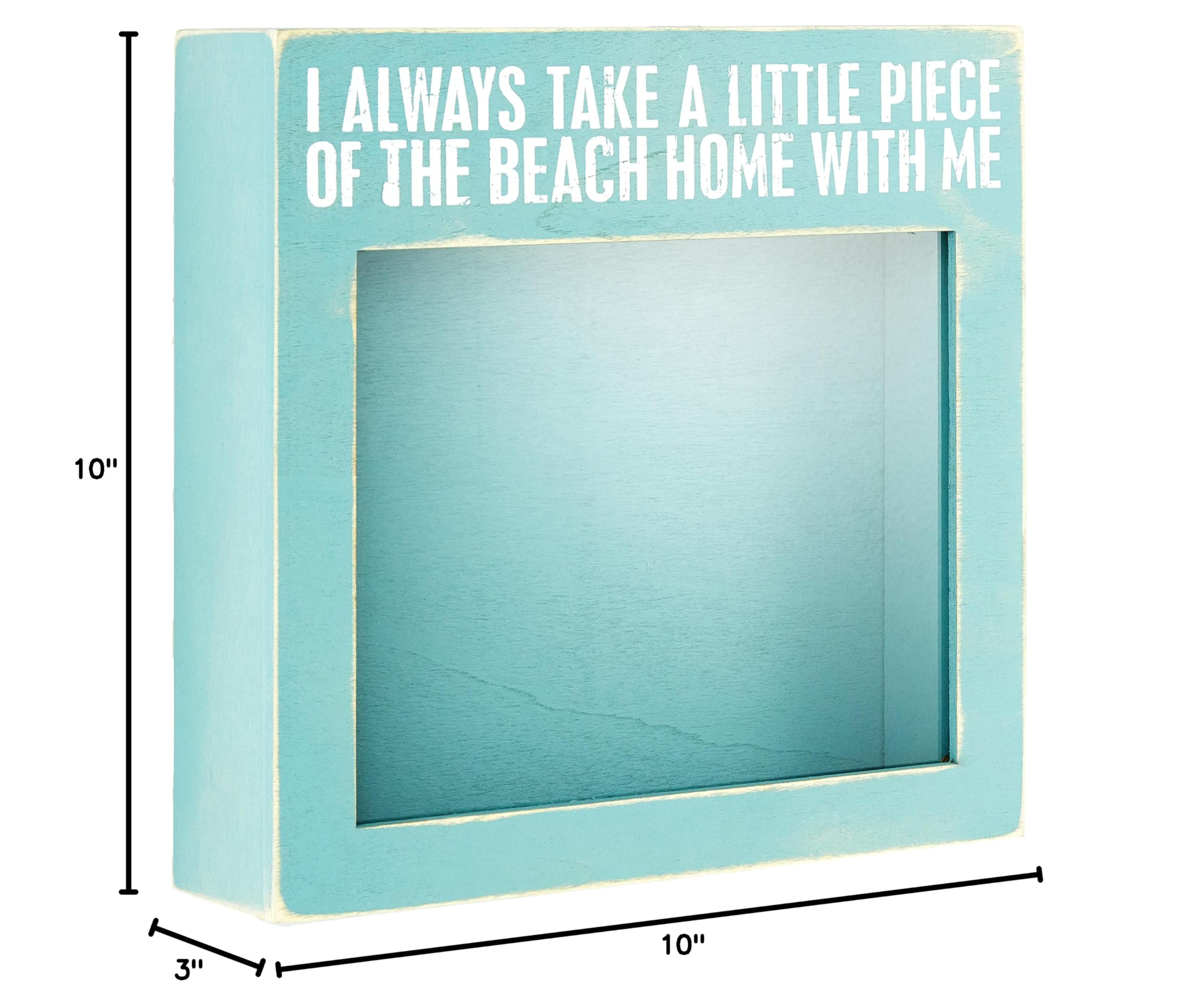 Primitives by Kathy Seashell Holder - Coastal Decor, Glass Display, Treasure Chest, Room and Bedroom Decor