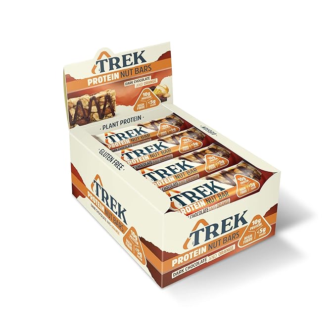 TREK High Protein Low Sugar Nut Bar Dark Chocolate & Orange, 40 g