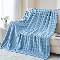 NEWCOSPLAY King Blanket for Couch Blue Super Soft