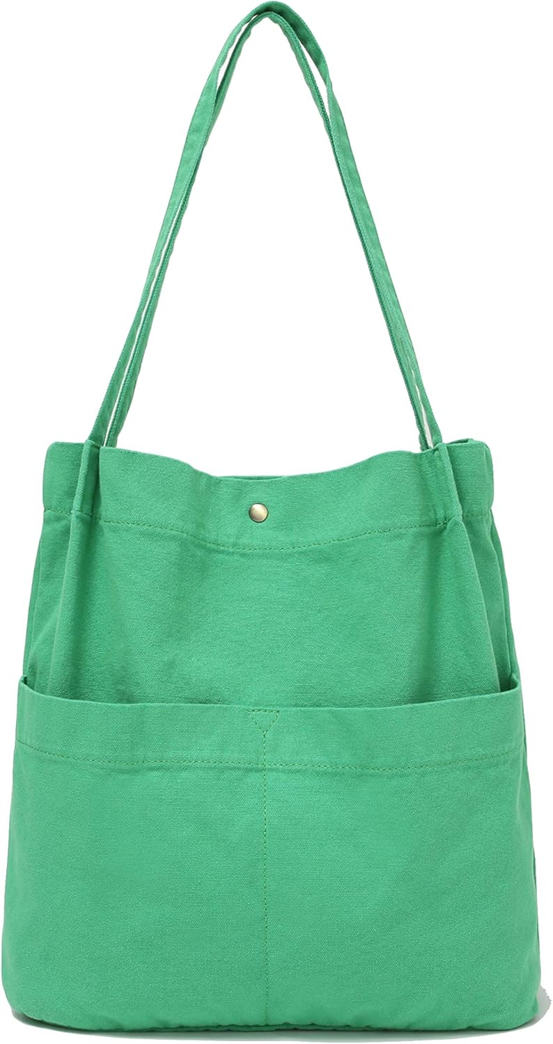 simple nest canvas shoe pockets on Canvas Tote Handbag Shoulder Bucket Bag Crossbody Purses For Men Women With Pockets Hobo Bags Clothing Shoes Jewelry