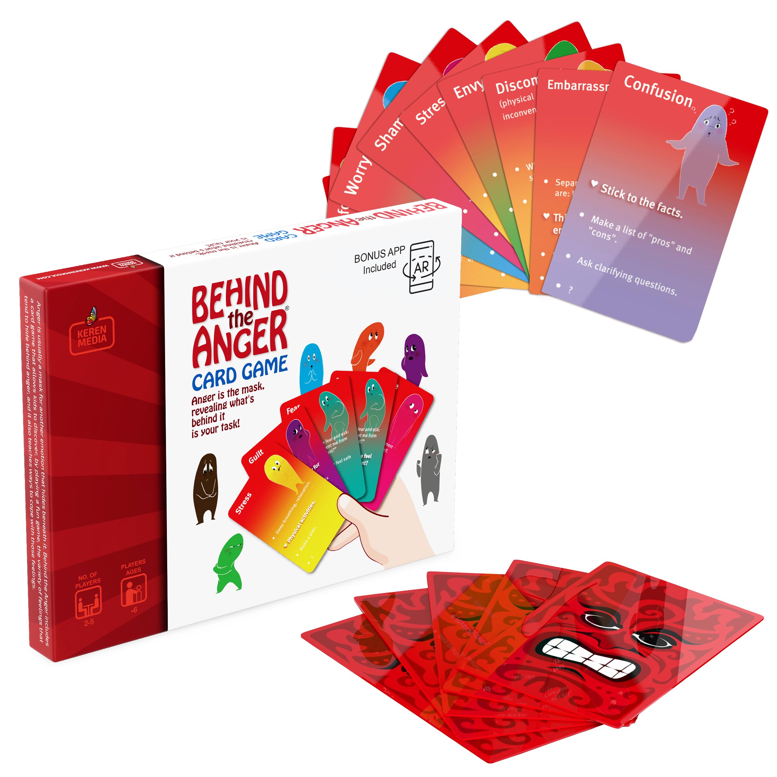 Photo 1 of Behind The Anger Card Game | Therapy Games for Teens & Kids | Anger Management Tool for Families & Counselors | CBT Activity for Emotional Regulation | ADHD Tools for Kids