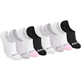 Saucony Women's No Show Cushioned Invisible Liner Socks (8, 16 Pairs)