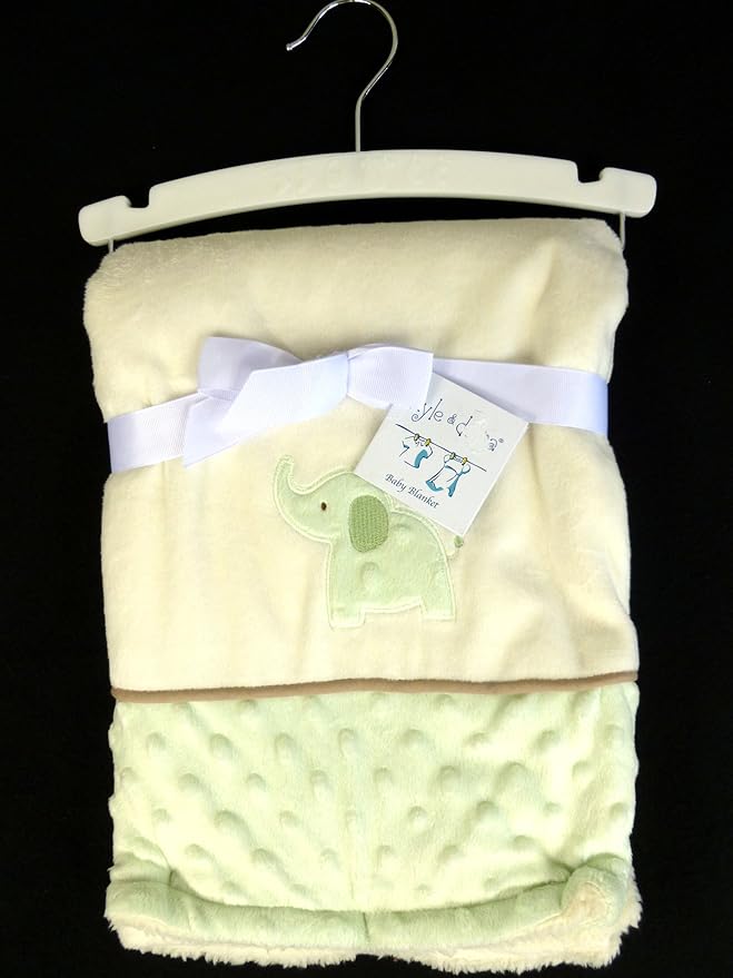 Kyle & Deena Green Elephant Baby Blanket Nursery