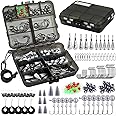 TOPFORT 187/343pcs Fishing Accessories Kit, Organized Fishing Tackle Box with Tackle Included, Fishing Hooks, Fishing Weights Sinkers, Fishing Gear and Equipment, Fishing Gift for Men