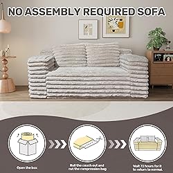 69" Cloud Loveseat Boneless Sofa Couch in a Box, No