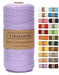 Macrame Cord,2mm x 219yard Cotton Twine String
