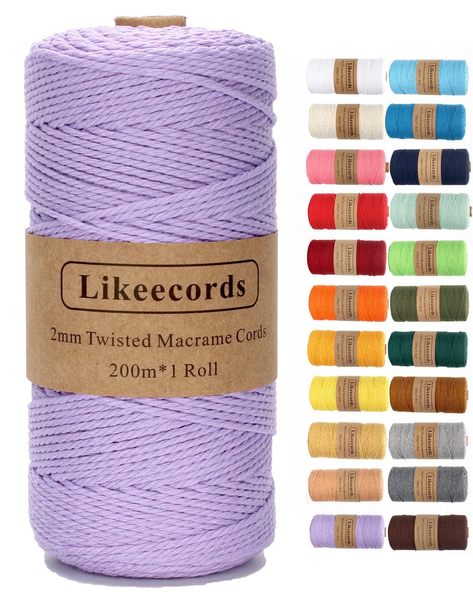 Macrame Cord,2mm x 219yard Cotton Twine String