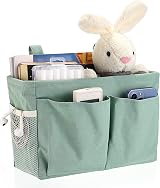 IGNPION Canvas Bedside Hanging Storage Organizer Caddy Green view 1