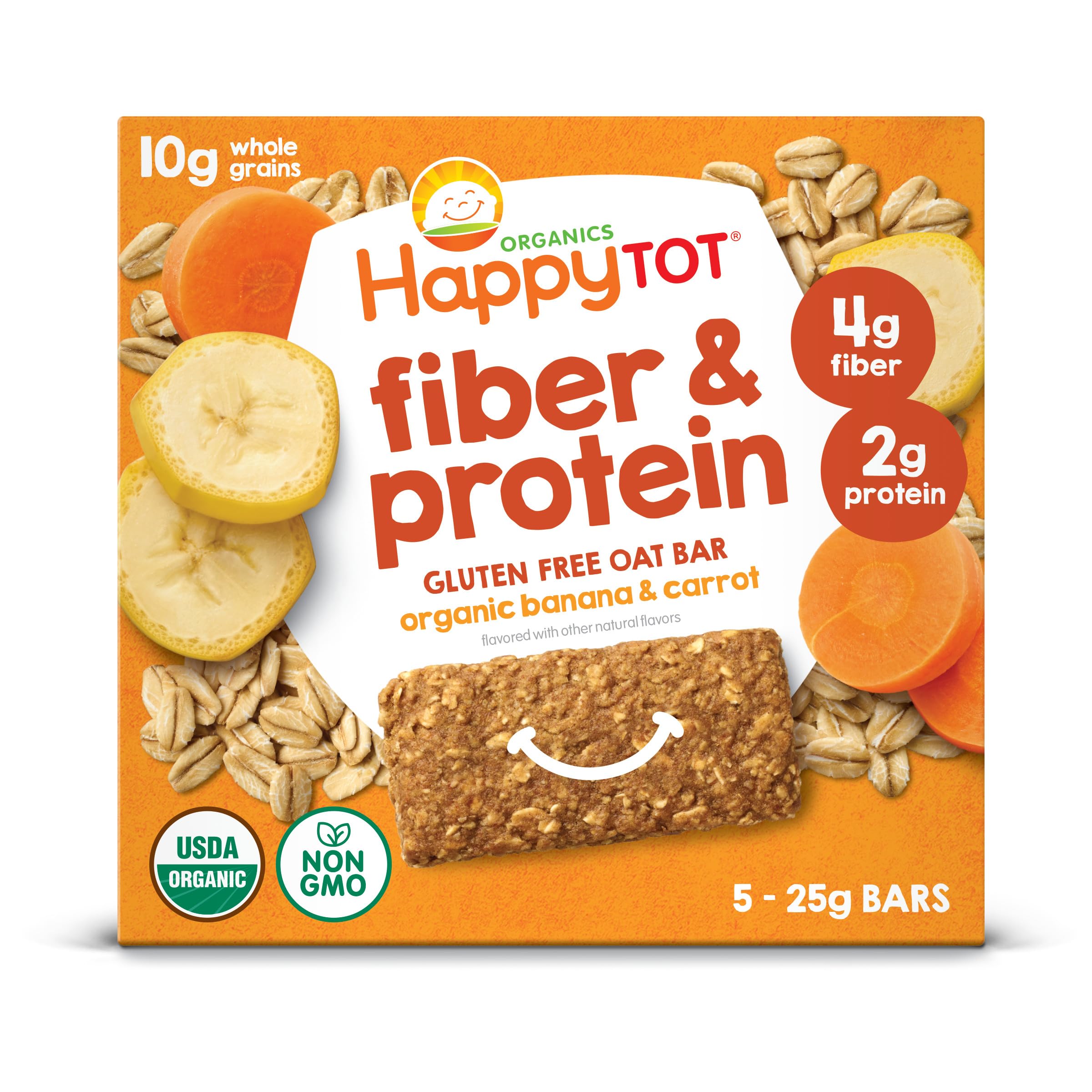 Photo 1 of ***EXPIRES MAY 16, 2026***HAPPYTOT Organics Fiber & Protein Soft-Baked Oat Bars Organic Toddler Snack STRAWBERRY, 0.88 Ounce Bars, 5 Count Box (Pack of 6)***EXPIRES MAY 16, 2026***