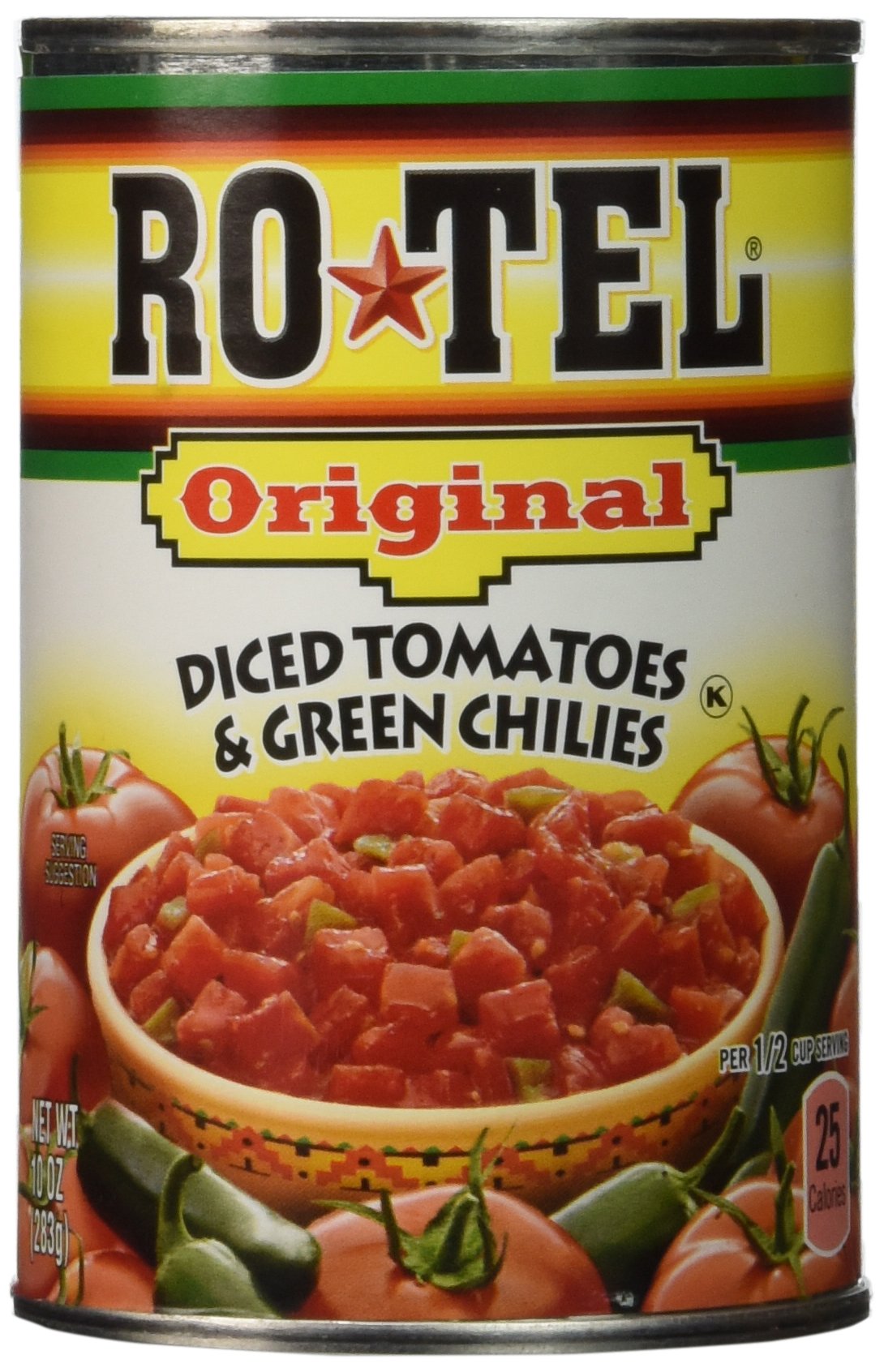 RO TEL TOMATO DICED GRN CHILI, 10 OZ, Pack of 4