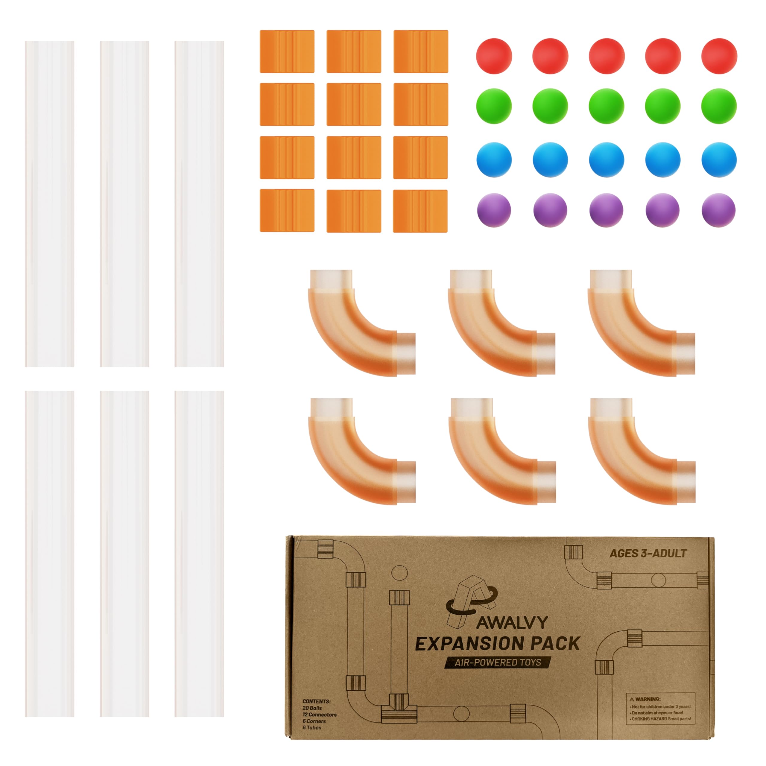 Photo 1 of Air Tubes Toys Expansion Pack - Air-Powered STEM Building Toys - Rechargeable & Play While Charging, Bluetooth Learning Toys with Wireless Music Play, STEM Toys for 3+ Year Old