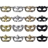 FEQO 16 Pieces Masquerade Masks Vintage Antique Masks Venetian Masks