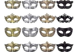 FEQO 16 Pieces Vintage Antique Masks Masquerade Masks Venetian Masks for Costumes Holloween Cosplay Party Ball