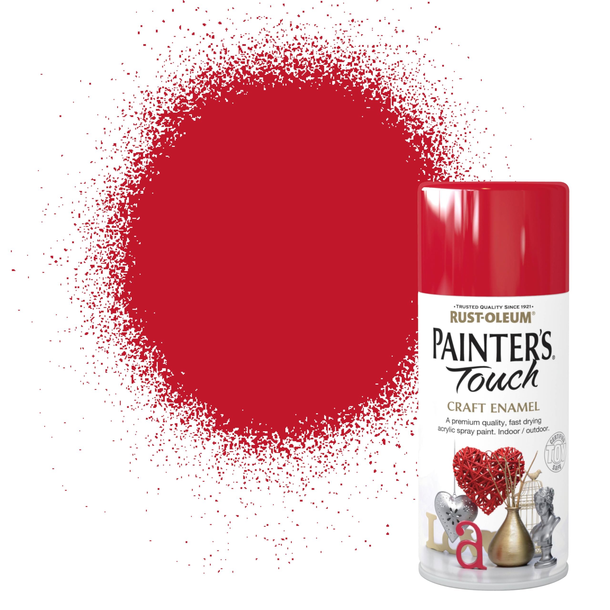 Rust-Oleum 150ml Painter's Touch Craft Enamel Spray Paint Aerosol - Cherry Red