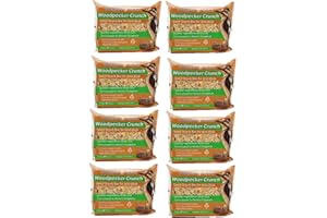 Songbird Treats Seed Bars | 8 Pack of 1.75 lb Bird Seed Cakes for Wild Birds (Woodpecker Crunch)