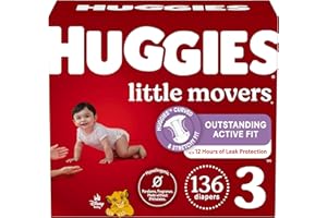 Disposable Baby Diapers Size 3 - Huggies Little Movers, 136ct, Mega Colossal Pack