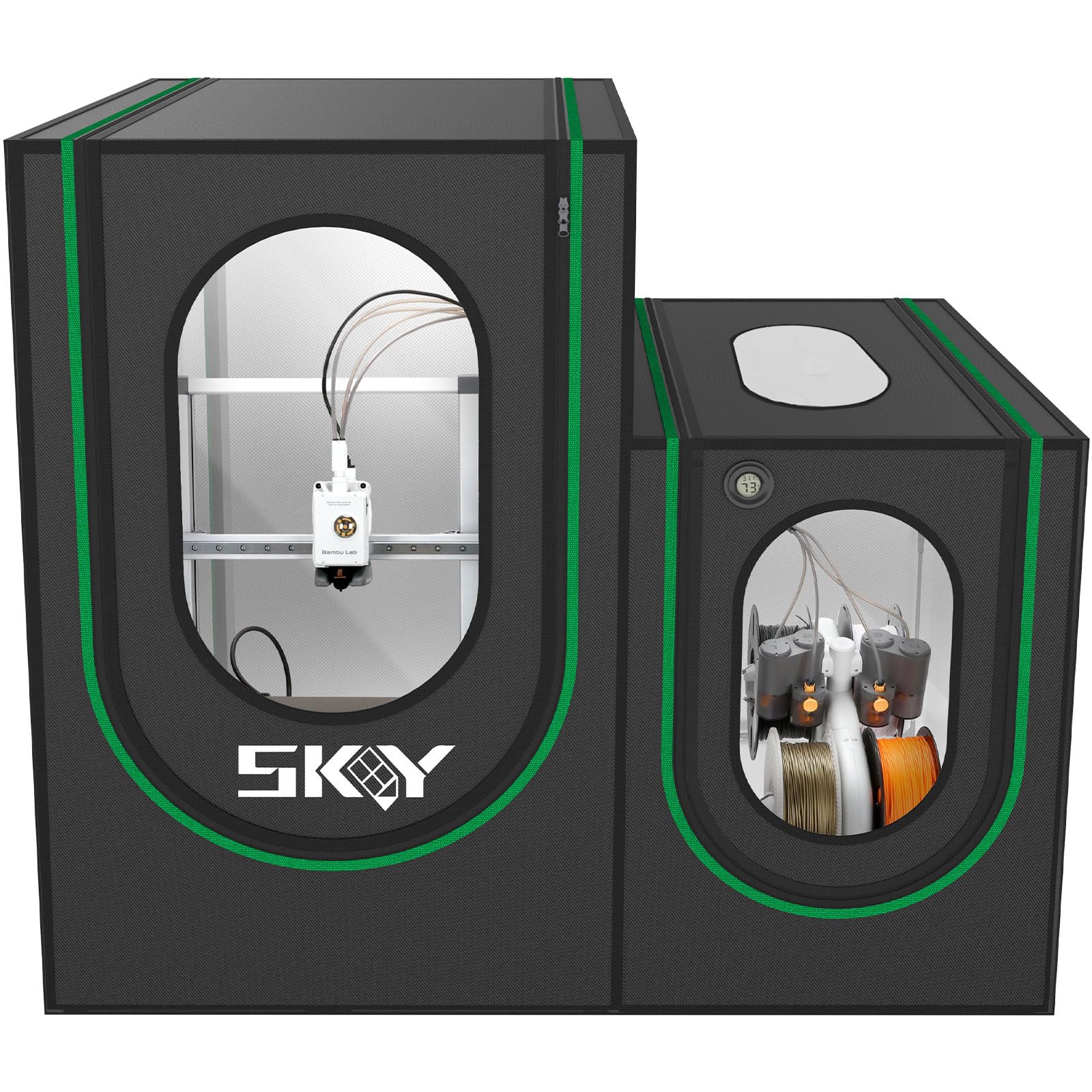 Photo 1 of 2 in1 3D Printer Enclosure with Storage Box LED Light,Thermo-Hygrometer, Fireproof Dustproof Tent Constant Temperature Protective Cover 820*600*720mm for Bambu Lab A1,A1 Mini,Ender3 Series, Ender3 Neo