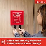 UltraFire 1m x 1m Hard Case Fire Blanket Glass Fibre Kitemarked Home Kitchen view 8