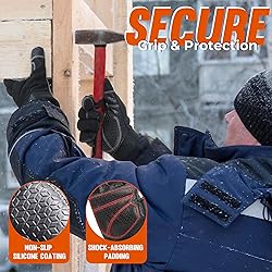 HANDLANDY Winter Work Gloves with Grip for Men