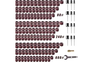 JUASKY 239pcs Sanding Drums Set,Rotary Tool Sanding Drums, Sanding Bits Sander Accessories for Dremel Rotary Tool Drill Woodworking 80grit,240grit,600grit