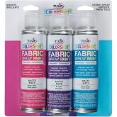 Tulip ColorShot Instant Fabric Spray Paint, Permanent Color Spray-On Fabric Paint, 3 oz Brights 3 Pack, Neon Pink, Purple, Neon Blue