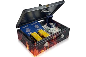 KABISAFE Fireproof Safe with Key Lock, Portable Safe Box Lock Box for Home, Fireproof Safe Box for A4 Documents, Jewelry, Pas
