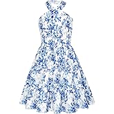 GRACE KARIN Girls Summer Dress Off Shoulder Floral A-line Midi Dress 5-14Y